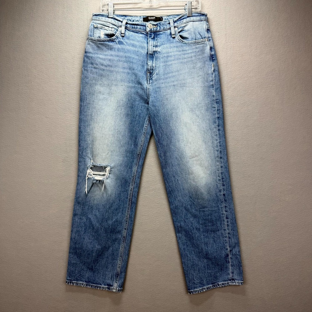 Hudson Ankle Jeans Womens 31‎ Blue Denim Stretch Ripped Streetwear Remi Straight